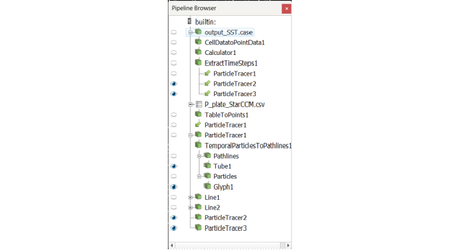 Large angle inclined plate paraview pipeline